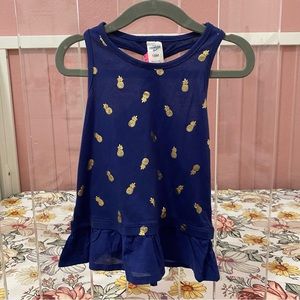 NEW Oshkosh Navy & Gold Pineapple Tank Top Size 18mo